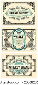 Set of 3 vintage labels for packing