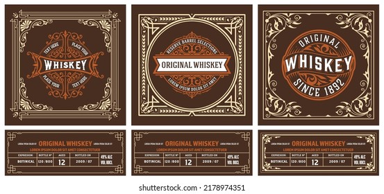 Set of 3 vintage labels for packing