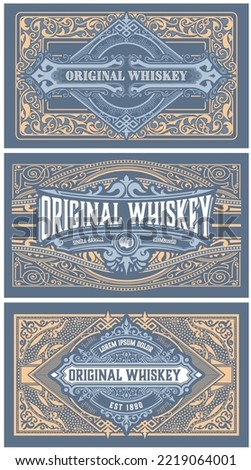 Set of 3 vintage labels for packing