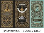 Set of 3 Vintage labels. Vector layered