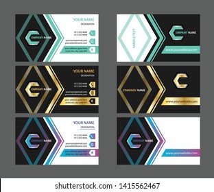 Set of 3 visiting card template with premium and professional design