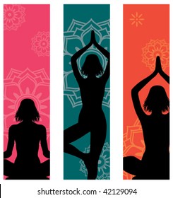 Set of 3 yoga banners