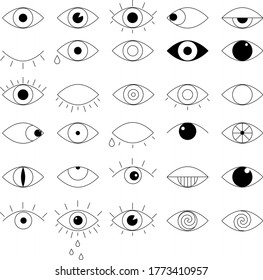 Eye Icons Set Outline Style Open Stock Vector (Royalty Free) 1658299168 ...