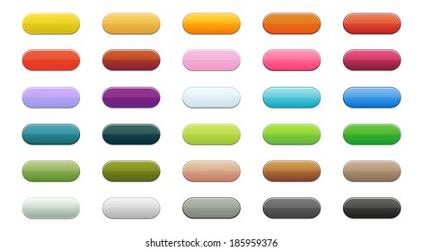 Set of 30 buttons in different colors with light shadow