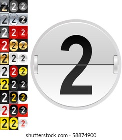Set of 30 characters on a mechanical flipping timetable