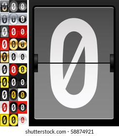 Set of 30 characters on a mechanical flipping timetable