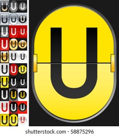 Set of 30 characters on a mechanical flipping timetable