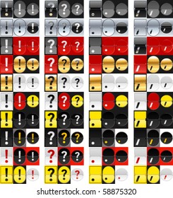 Satz von 30 Zeichen auf einem mechanischen Flip-Zeitplan