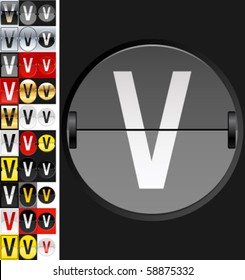 Set of 30 characters on a mechanical flipping timetable