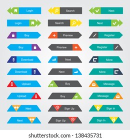 Set of 30 color buttons. Can be used for infographics