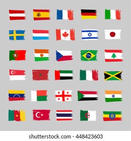 Set Of 30 Flags - Grunge