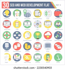 A set of 30 icons for SEO and Website including webpage,WebLink,Responsive web