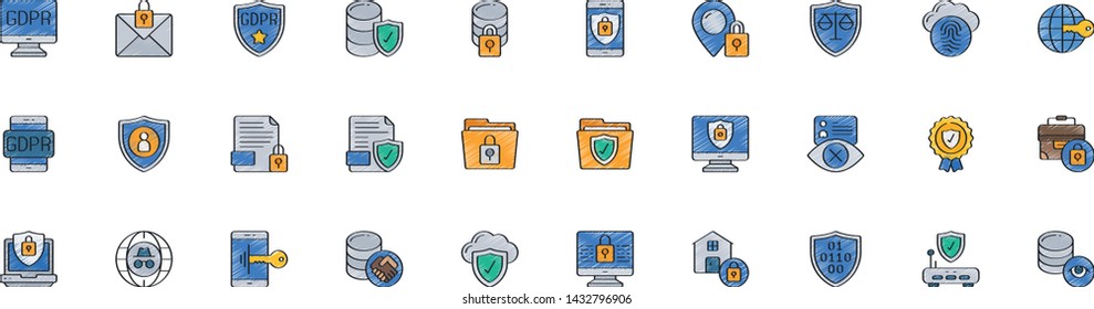 A set of 30 Information security Icons