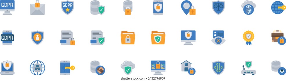 A set of 30 Information security Icons