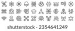 Set of 30 outline icons related to network, internet. Linear icon collection. Editable stroke. Vector illustration