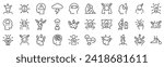 Set of 30 outline icons related to stress. Linear icon collection. Editable stroke. Vector illustration