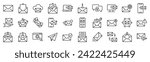 Set of 30 outline icons related to email. Linear icon collection. Editable stroke. Vector illustration