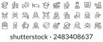 Set of 30 outline icons related to sickness, illness, disease. Linear icon collection. Editable stroke. Vector illustration
