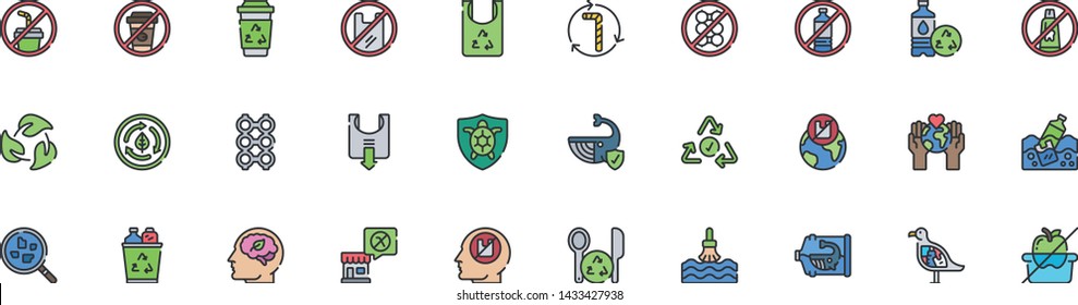 A set of 30 Plastic Pollution Icons, Lets help save our planet !
