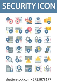 Satz von 30 Sicherheits-Symbol, flaches Symbol Stil, Vektorgrafik