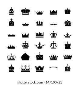 set of 30 silhouette royal crown collection