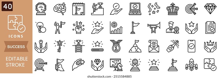 Set von 30 dünnen Linie Icons verwandten Team, Teamarbeit, Mitarbeiter, Zusammenarbeit. Lineare Business einfache Symbolsammlung. Vektorgrafik. Bearbeitbarer Strich