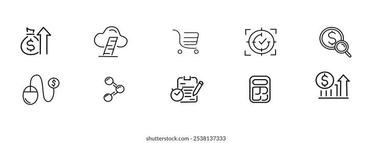 Set von 30 dünnen Linie Icons verwandten Team, Teamarbeit, Mitarbeiter, Zusammenarbeit. Lineare Business einfache Symbolsammlung. Vektorgrafik. Bearbeitbarer Strich