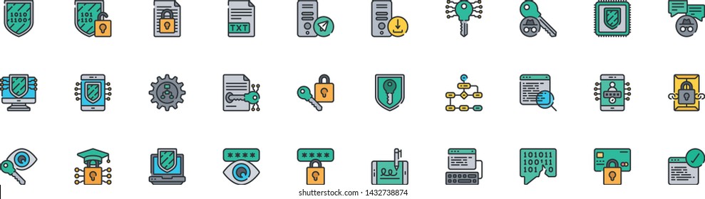 A set of 30 User Cryptography Icons