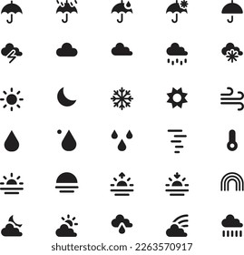 Set of 30 weather icons vector