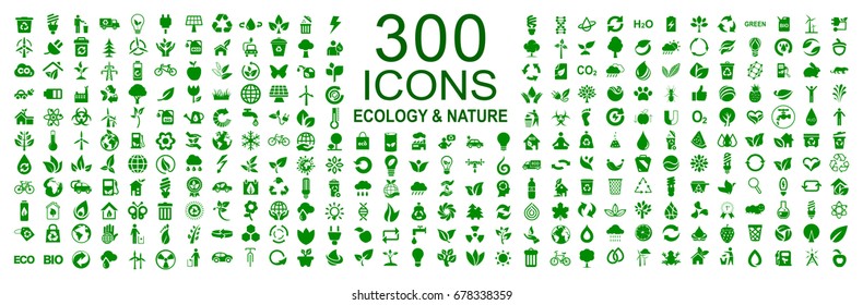 Set Of 300 Ecology Icons – Stock Vector