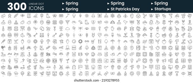 Set of 300 thin line icons set. In this bundle include spring, spring icons, st patricks day, startups