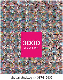 Set of 3000 color,diferent avatar