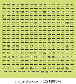 Set of 303 City Silhouette from United States of America