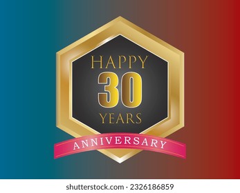 Set of 30th Anniversary logotype design, Thirty years anniversary celebration Logo. Twist Infinity multiple line golden for celebration event, invitation, greeting, 30 year Infinity loop logo,