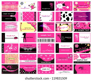 Set of 35 business cards for ladies