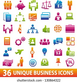 Set of 36 business icons. Vector illustration