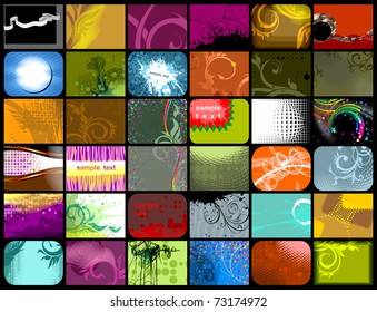 set of 36 different abstract backgrounds, vector