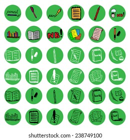Set of 36 doodle note icons