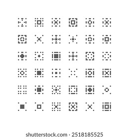 Conjunto de 36 figuras geométricas. Abstractas forma geométrica minimalista de círculos negros. Elemento lineal moderno de estilo y figura geométrica gráfica.