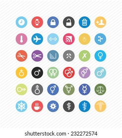 Set of 36 Quality icon ( Fire Service icons , Medical icons , Media icons , Money icons , Food icons ,Mobile icons , Police icons ,Web icons , Camping icons, butterfly icons snowflakes icon )