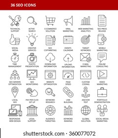 SET OF 36 SEO ICONS