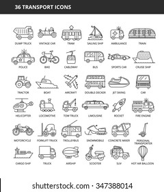 Set of 36 transport icons