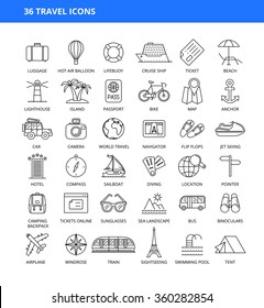 SET OF 36 TRAVEL ICONS