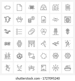 Set of 36 Universal Line Icons of diving; camping; solar; hand bag; purse Vector Illustration