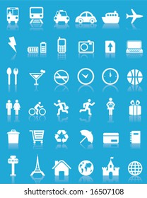 Set of 36 vector travel icons