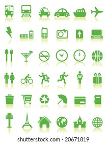 Set of 36 vector travel icons