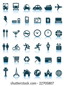 Set Of 36 Vector Travel Icons