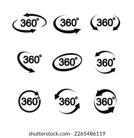 Set of 360 Degree View Vector Icons for Your Design. Vector