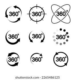 Set of 360 Degree View Vector Icons for Your Design. Vector