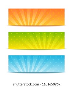 Set of 384 x 115 horizontal banners with polka dots ornate